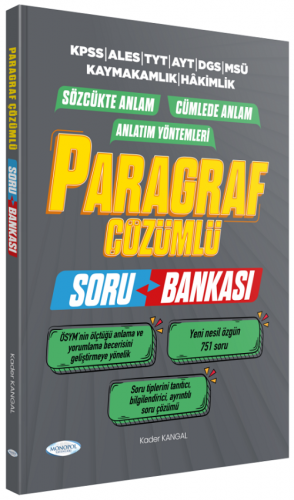 Monopol Yayınları Tüm Sınavlar İçin Paragraf Soru Bankası Çözümlü Kade