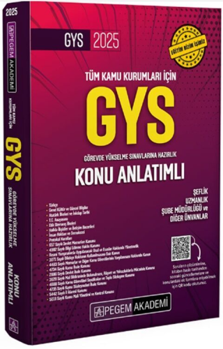 GYS Kitapları, - Pegem Akademi - Pegem Yayınları 2025 GYS Tüm Kurumlar