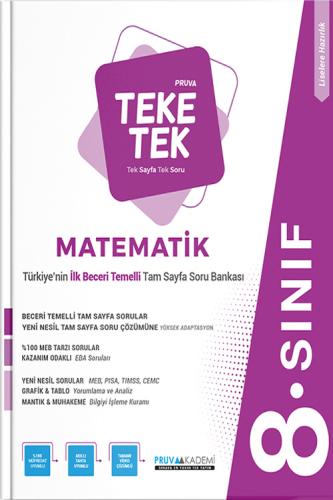 Pruva Akademi 8.Sınıf Matematik Pruva Teke Tek Soru Bankası Komisyon
