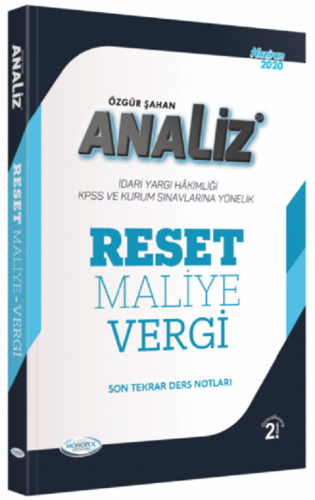 Analiz Reset Maliye Vergi Son Tekrar Ders Notları Özgür Şahan