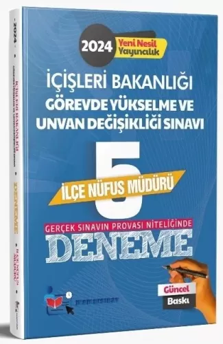 Memur Sınav 2024 GYS İçişleri Bakanlığı İlçe Nüfus Müdürü 5 Deneme Kom