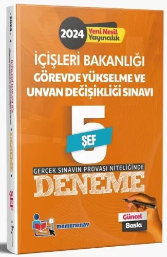 Memur Sınav 2024 GYS İçişleri Bakanlığı Şef 5 Deneme