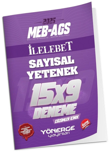 Yönerge Yayınları 2025 MEB-AGS Sayısal Yetenek 15x9 Deneme Çözümlü