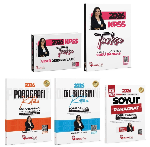 Hoca Kafası Yayınları 2026 KPSS Türkçe Paragraf Dil Bilgisi Video Ders Notları Soru Bankası 5'li Set
