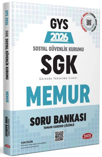 Data Yayınları 2026 Sosyal Güvenlik Kurumu (SGK) Memur GYS Soru Bankası - Tamamı Karekod Çözümlü