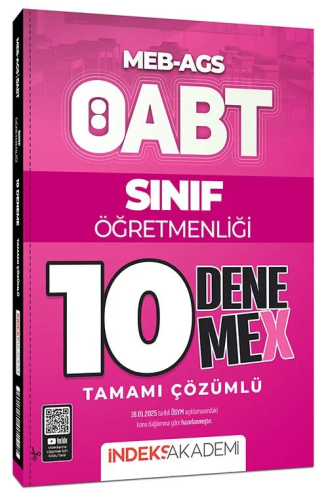 İndeks Akademi 2025 ÖABT MEB-AGS Sınıf Öğretmenliği 10 DenemeX Çözümlü