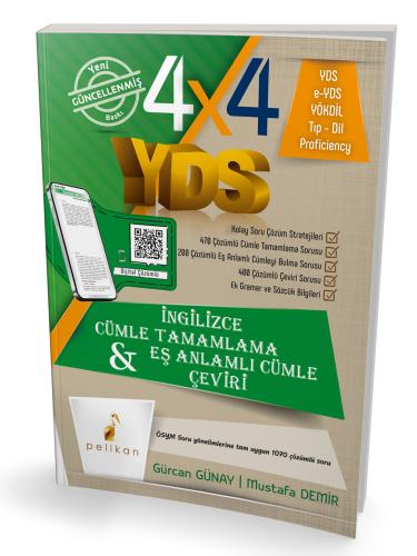 4x4 YDS Seti 1. Kitap Cümle Tamamlama, Çeviri ve Eş Anlamlı Cümle