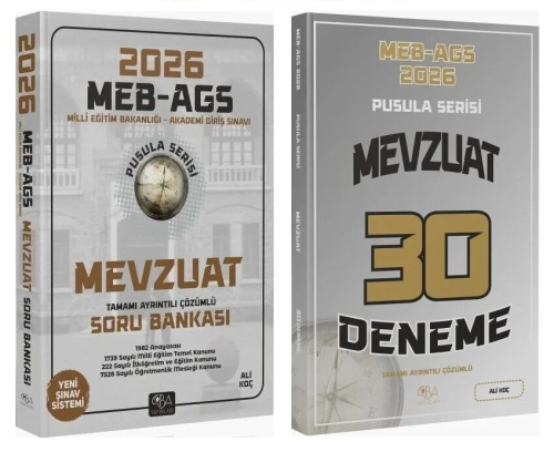 CBA Yayınları 2026 MEB-AGS Mevzuat Soru Bankası ve 30 Deneme 2'li Set Pusula Serisi