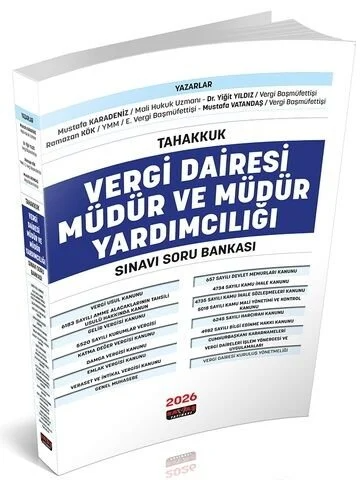 Savaş Yayınları 2026 TAHAKKUK Vergi Dairesi Müdür ve Müdür Yardımcılığı Sınavı Soru Bankası