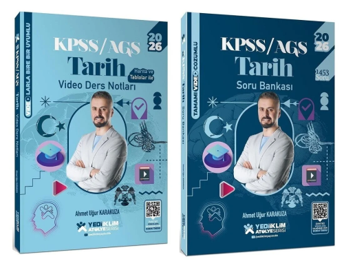 Yediiklim Yayınları 2026 KPSS Tarih Atölye Video Ders Notları ve Soru Bankası 2'li Set