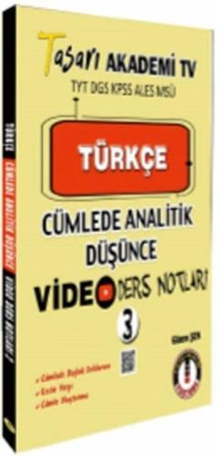 Tasarı Yayınları Türkçe Cümlede Analitik Video Ders Notları -3 Gizem Ş