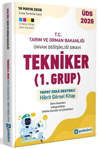 GYS Akademi 2026 GYS ÜDS Tarım ve Orman Bakanlığı Tekniker 1. Grup Görsel Hibrit Kitap