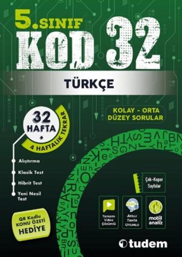 Tudem Yayınları 5. Sınıf Türkçe Kod 32 Tekrar Testleri Komisyon