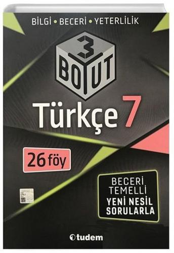 Tudem Yayınları 7. Sınıf Türkçe 3 Boyut Beceri Temelli Soru Bankası Ko