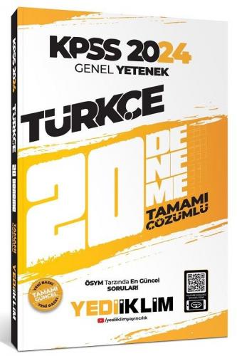 Yediiklim Yayınları 2024 KPSS Genel Yetenek Türkçe Tamamı Çözümlü 20 D