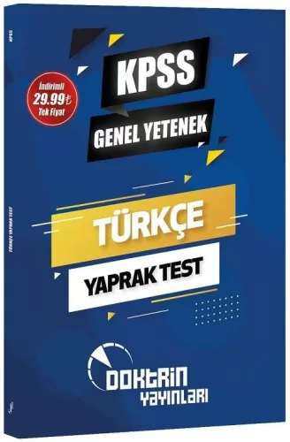 ​Doktrin Yayınları KPSS Türkçe Yaprak Test Komisyon
