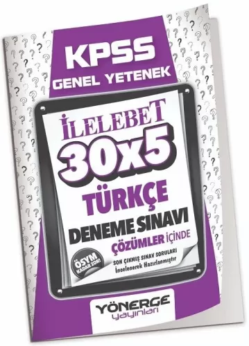 Yönerge Yayınları KPSS Türkçe İLELEBET 30x5 Deneme Çözümlü Komisyon