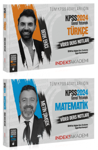 İndeks Akademi 2024 KPSS Türkçe Matematik Video Ders Notları 2'li Set 
