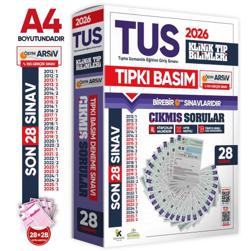 İnformal Yayınları 2026 TUS Klinik Tıp Bilimleri ÖSYM Çıkmış Soru Tıpkı Basım Son 14 Yıl 28 li Deneme