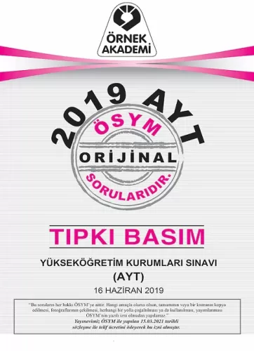 SÜPER FİYAT Örnek Akademi YKS AYT 2019 Tıpkı Basım