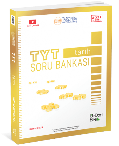 KELEPİR ÜçDörtBeş Yayınları 2021 TYT Tarih Soru Bankası Selami Uzun