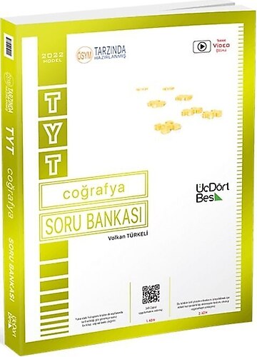 ÜçDörtBeş Yayınları 2022 TYT Coğrafya Soru Bankası Volkan Türkeli