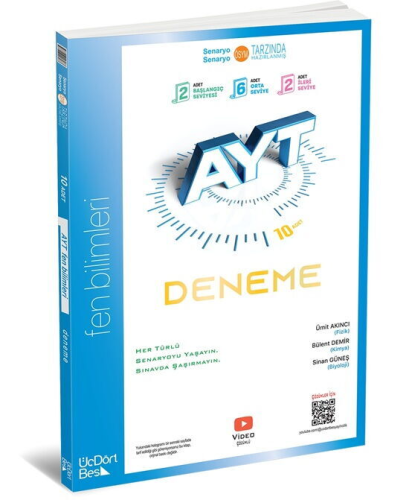 Kimya - ÜçDörtBeş Yayınları AYT Fen Bilimleri 10'lu Deneme - Ümit Akın