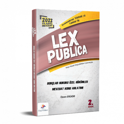 Dizgi Kitap 2022 LEX Publica Hakimlik Borçlar Kanunu Özel Hükümler Mev
