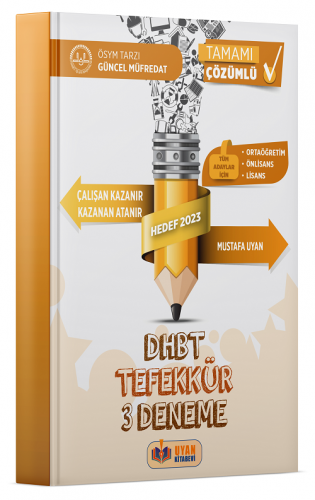 Uyan Yayınları 2023 DHBT Tefekkür 3 Deneme Çözümlü Mustafa Uyan