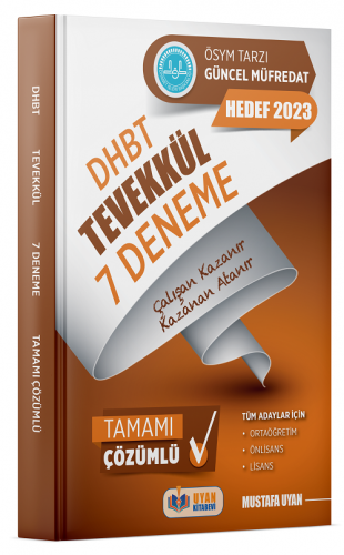 Uyan Yayınları 2022-23 DHBT Tevekkül 7 Deneme Çözümlü Mustafa Uyan