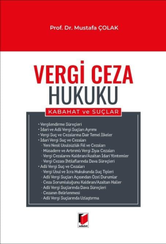Hukuk Kitapları, - Adalet Yayınevi - Vergi Ceza Hukuku