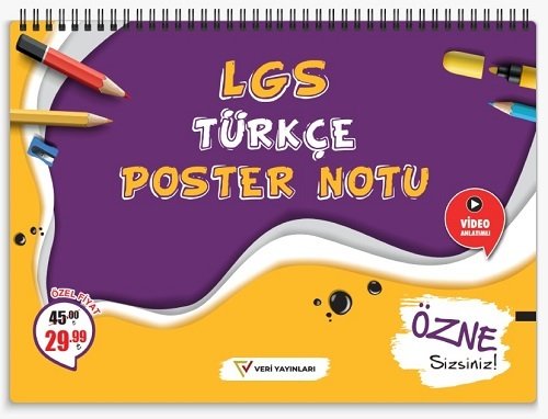Veri Yayınları 8. Sınıf LGS Türkçe Poster Notu Komisyon