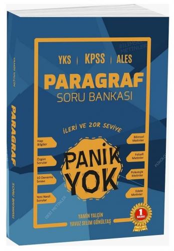 Panik Yok Yayınları YKS TYT AYT KPSS ALES Paragraf Soru Bankası Yamin 