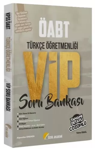 Özdil Akademi ÖABT Türkçe Öğretmenliği VIP Soru Bankası Çözümlü Yekta 