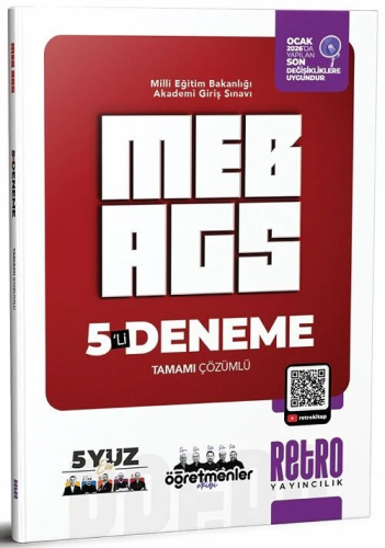 Retro Yayıncılık 2026 MEB-AGS Tüm Dersler 5Yüz Öğretmenler Ekibi 5 Deneme Çözümlü
