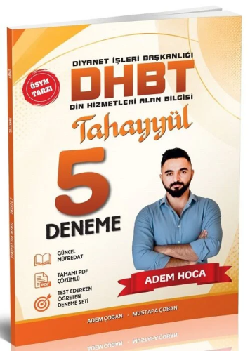 DHBT Deneme Sınavları - Tahayyül Yayınları DHBT 5 Deneme Çözümlü - Ade
