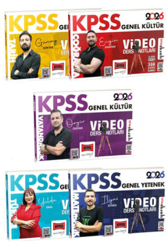 Yargı Yayınları 2026 KPSS Genel Kültür Genel Yetenek  Tüm Dersler Video Ders Notları Seti (5 Kitap)
