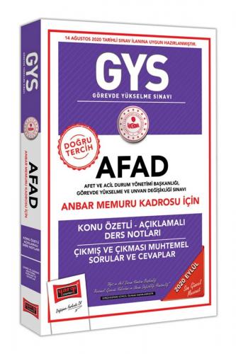 ​​Yargı Yayınları GYS AFAD Anbar Memuru Kadrosu İçin Konu Özetli Çıkmış ve Çıkması Muhtemel Sorular