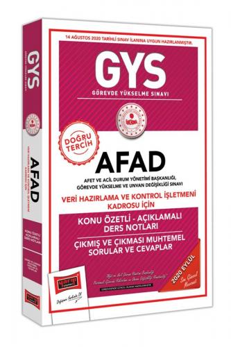 ​Yargı Yayınları GYS AFAD Veri Hazırlama ve Kontrol İşletmeni Kadrosu İçin Konu Özetli Çıkmış ve Çıkması Muhtemel Sorular