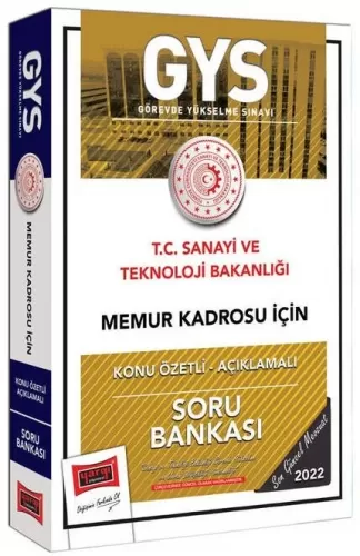 Yargı Yayınları T.C Sanayi ve Teknoloji Bakanlığı Memur Kadrosu İçin K