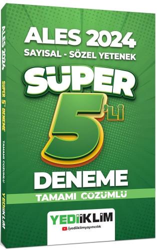 Yediiklim Yayınları 2024 ALES Sayısal-Sözel Tamamı Çözümlü Süper 5'li 