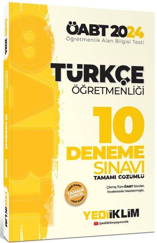 Yediiklim Yayınları 2024 ÖABT Türkçe Öğretmenliği Tamamı Çözümlü 10 De