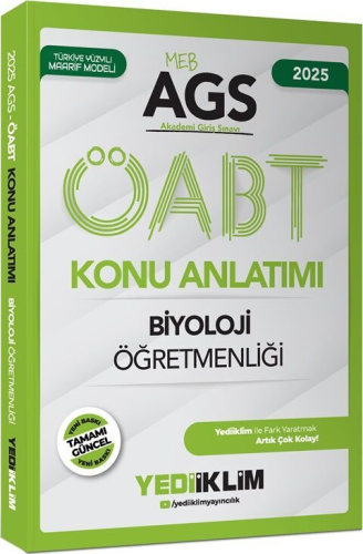 Yediiklim Yayınları 2025 MEB AGS ÖABT Biyoloji Öğretmenliği Konu Anlatımı