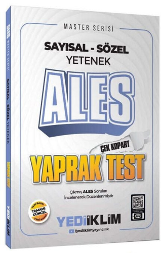 Yediiklim Yayınları 2025 ALES Sayısal Sözel Yetenek Çek Kopart Yaprak Test