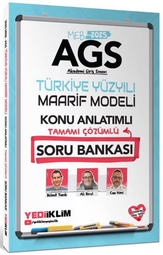 Yediiklim Yayınları  2025 MEB-AGS Türkiye Yüzyılı Maarif Modeli Konu Anlatımlı Soru Bankası Çözümlü