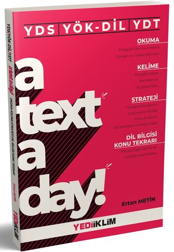​Yediiklim Yayınları YDS YÖK-DİL YDT A Text A Day Okuma-Kelime-Stratej
