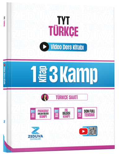 Zeduva Yayınları Türkçe Saati TYT Türkçe 1 Kitap 3 Kamp Video Ders Kitabı
